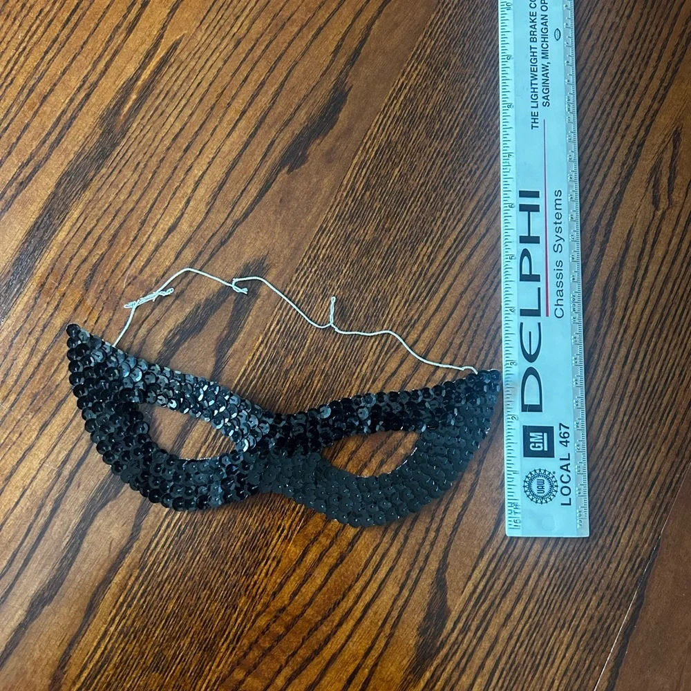 Vintage Black Sequin Eye Mask